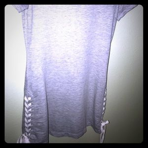 Grey Laced-Up Sided Dress